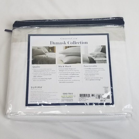 Charter Club Damask Collection Ivory Bedskirt - Picture 4 of 5